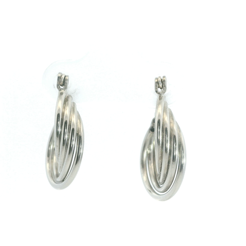 Sterling Silver Multi Row Twist Hoop Earrings