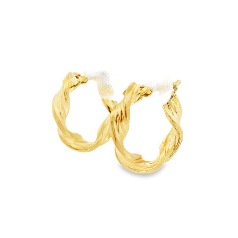 14K YG Twisted Hoop Earrings