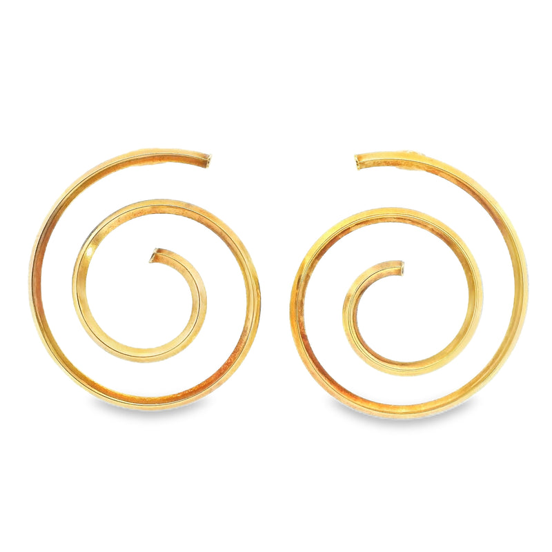 14K YG Spiral Post Earrings
