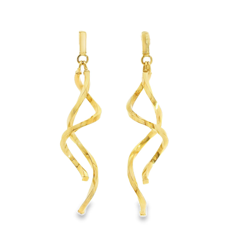 14K YG Dangle Spiral Earrings