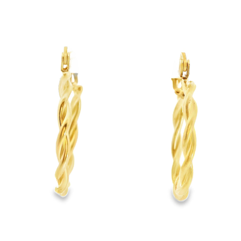 14K YG Twisted Hoop Earrings