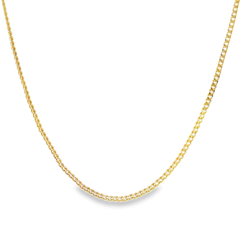 18K YG Flat Curb Link Chain 15