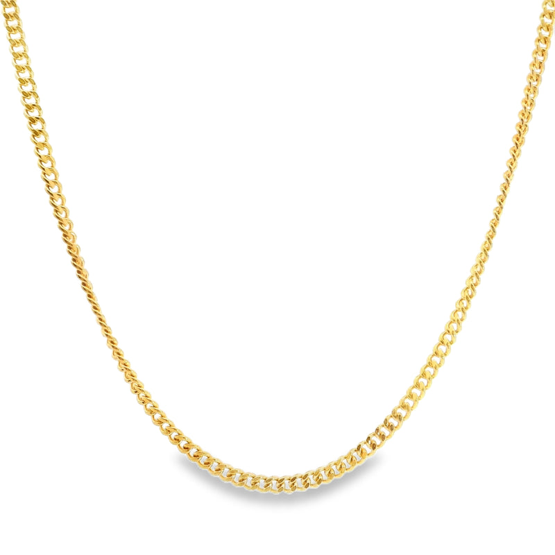 18K YG Cuban Curb Link Chain 19.5