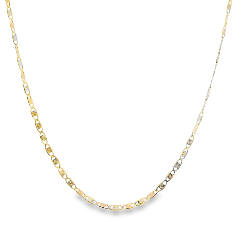 14K YG Diamond Cut Anchor Chain 18