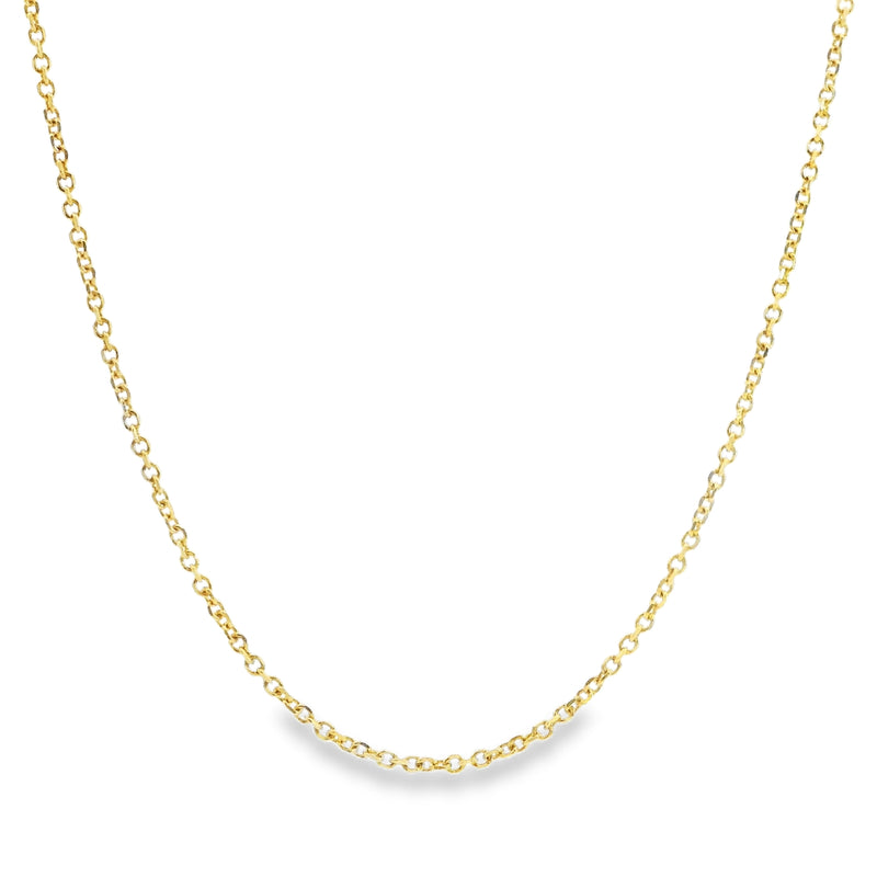 14K YG Diamond Cut Cable Chain 18
