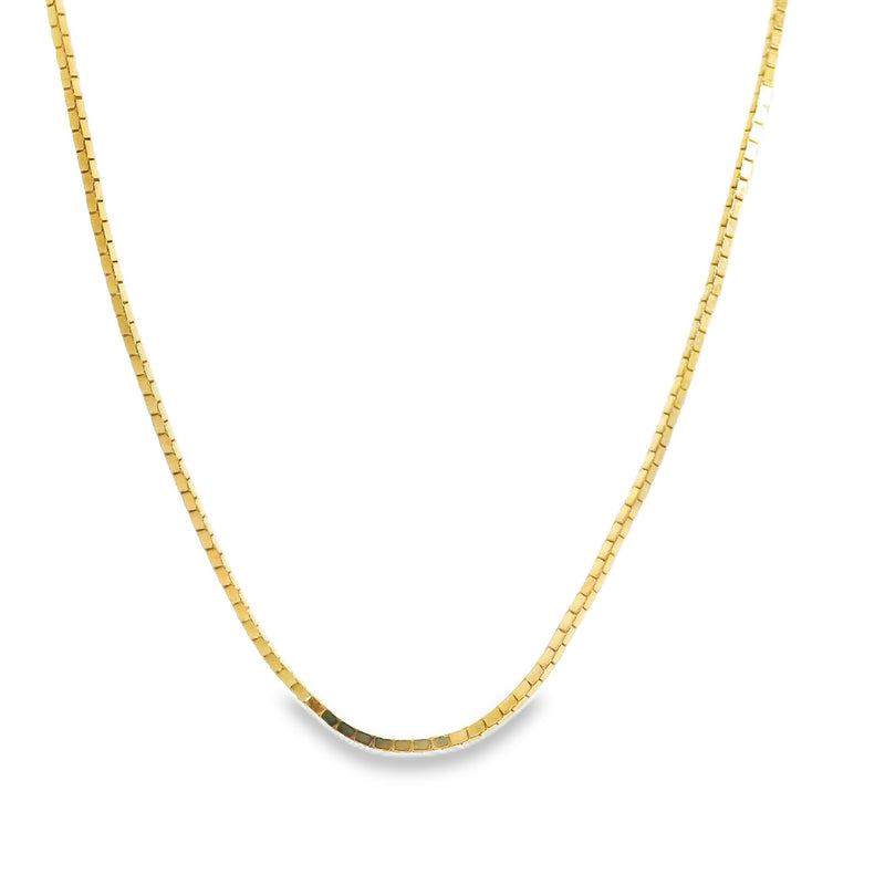 14K YG Box Chain 18