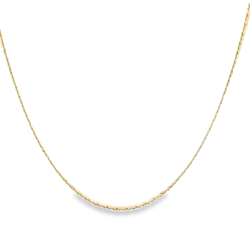 14K YG Flat Triangle Link Chain 16
