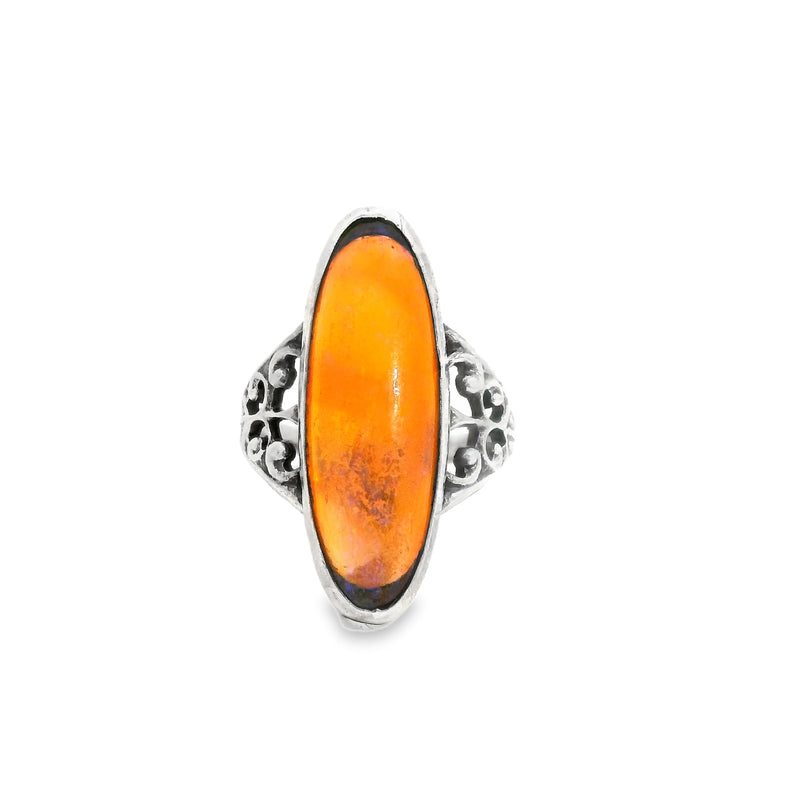 Sterling Silver Glass Stone Ring