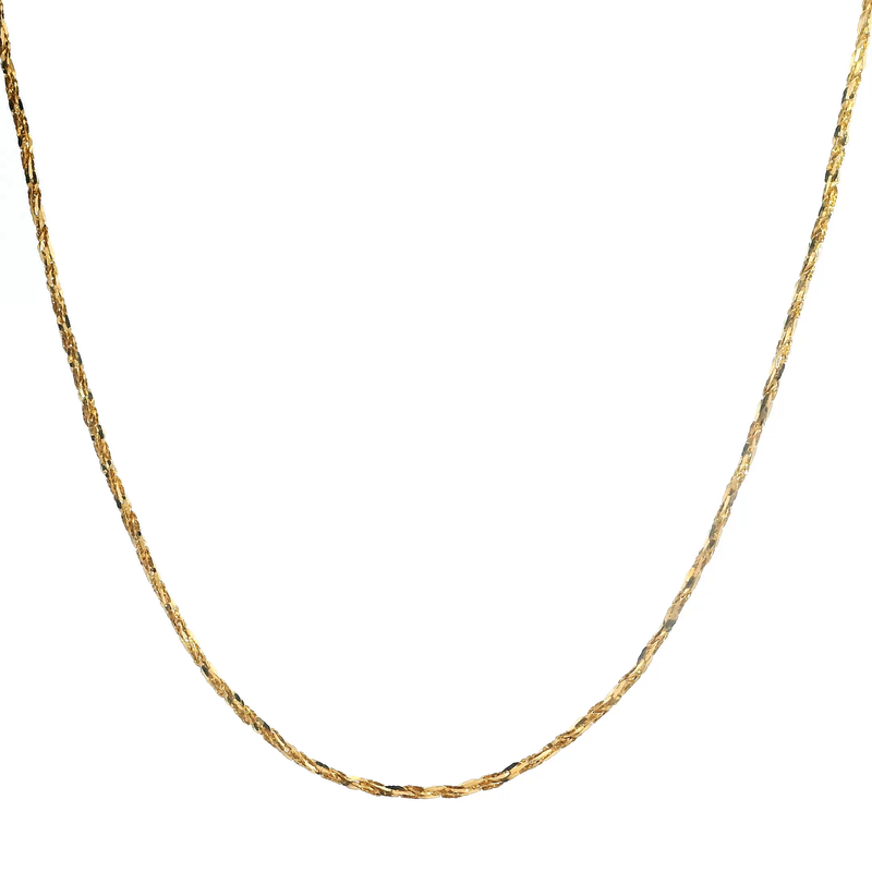 14K YG Diamond Cut Twisted Chain