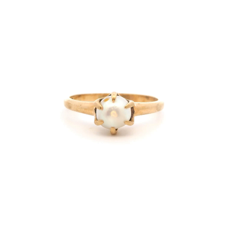 10K YG Pearl Ring