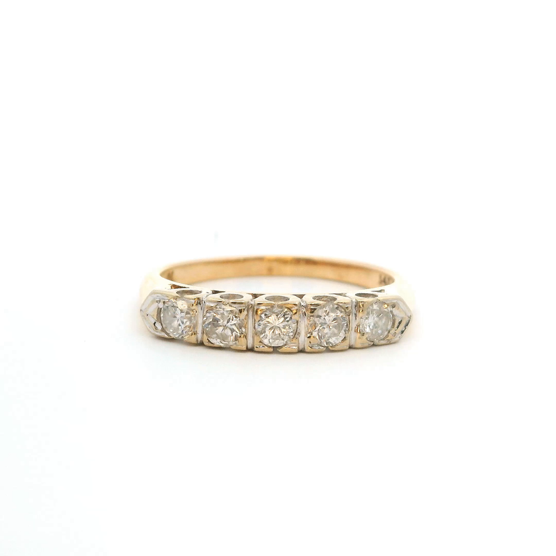 14K YG Diamond Band