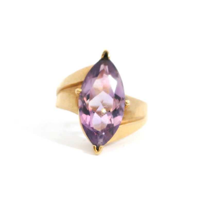 10K YG Amethyst Ring