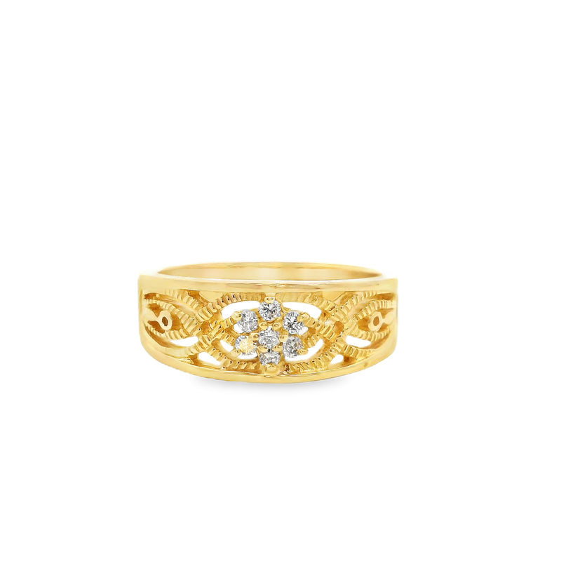 14K YG Diamond Band