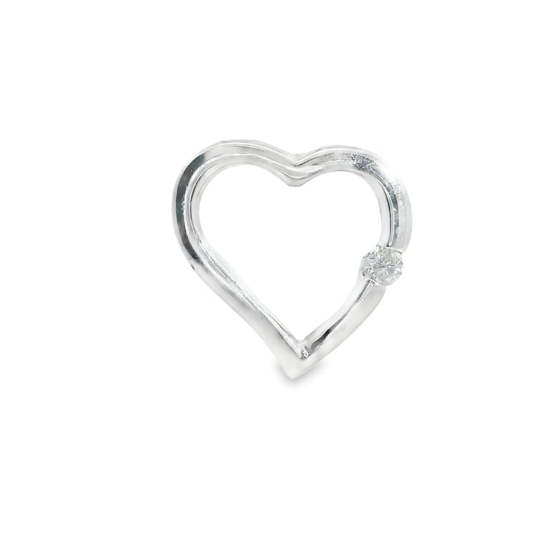 10K WG Diamond Heart Pendant
