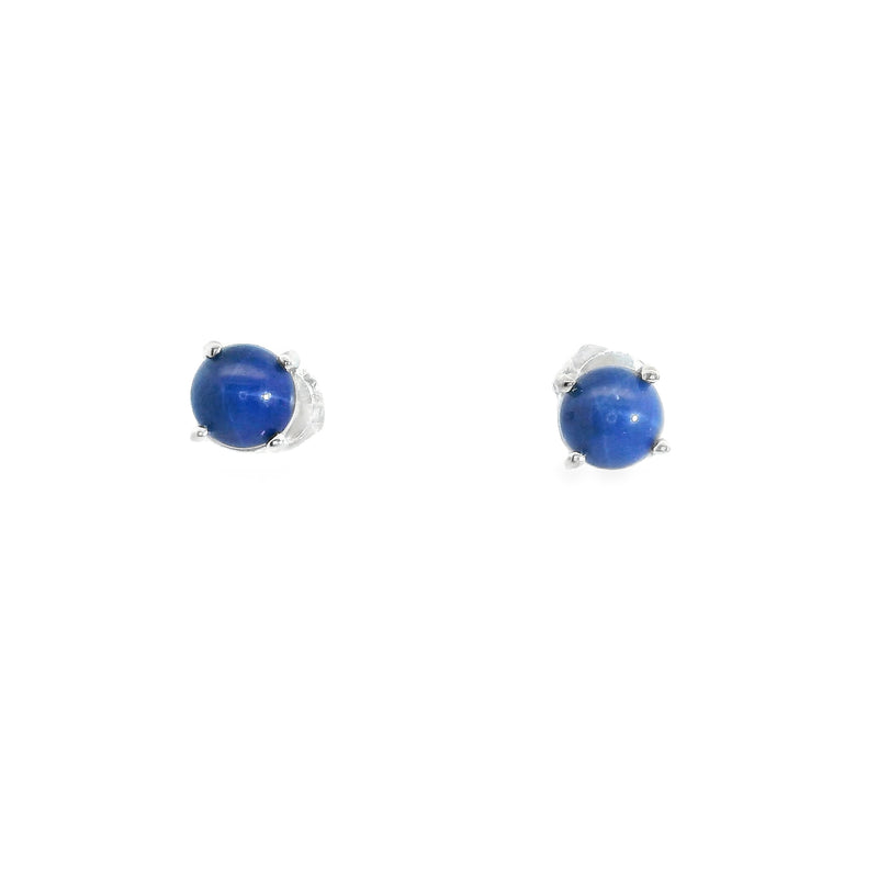10K WG Synthetic Star Sapphire Earrings