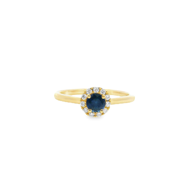 14K YG Sapphire & Diamond Ring