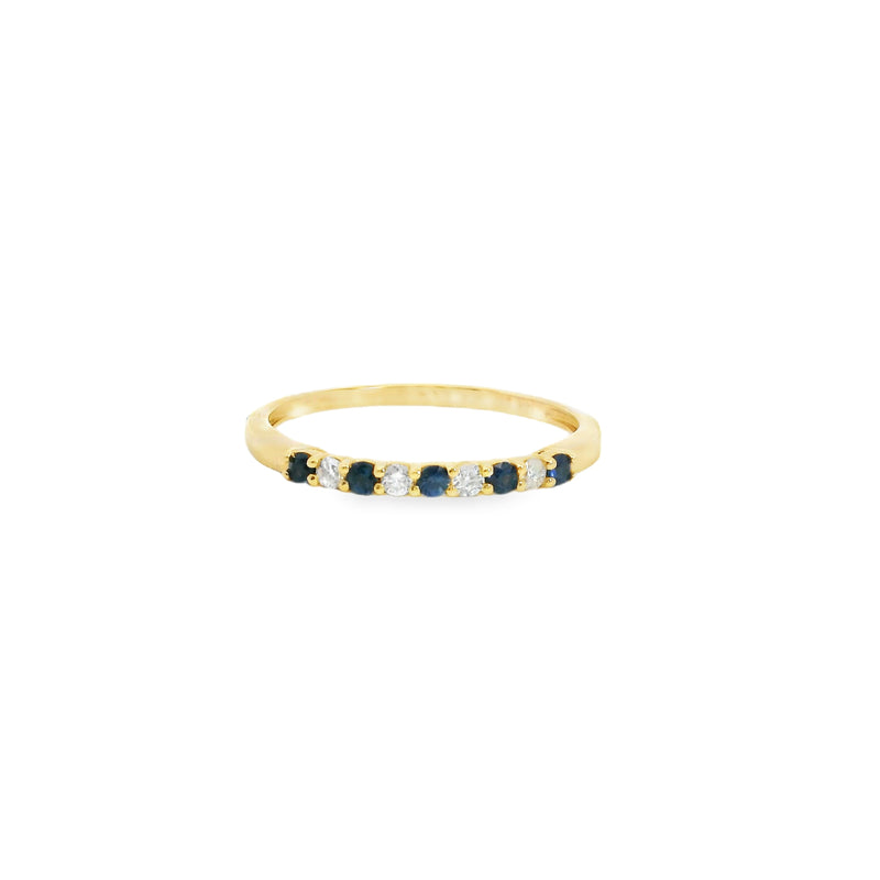 14K YG Sapphire & Diamond Band