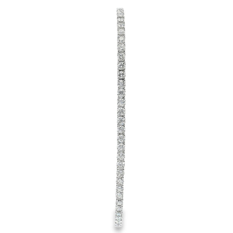14K White Gold Flex Bangle Diamond Bracelet