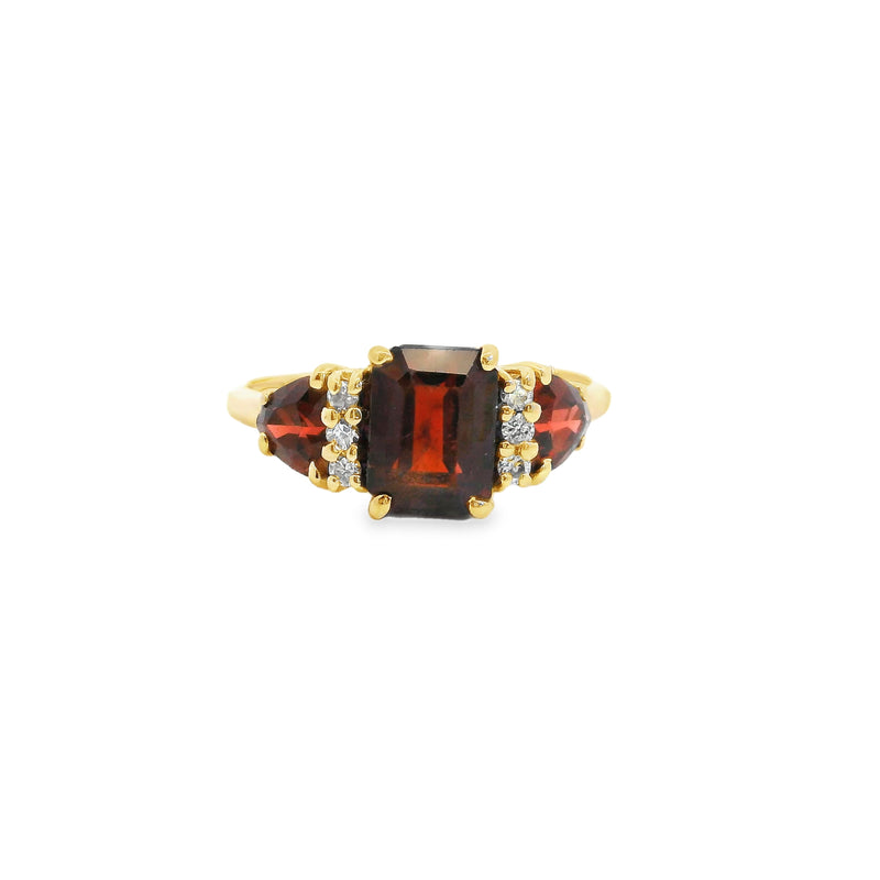 14K Two Tone Amethyst Ring