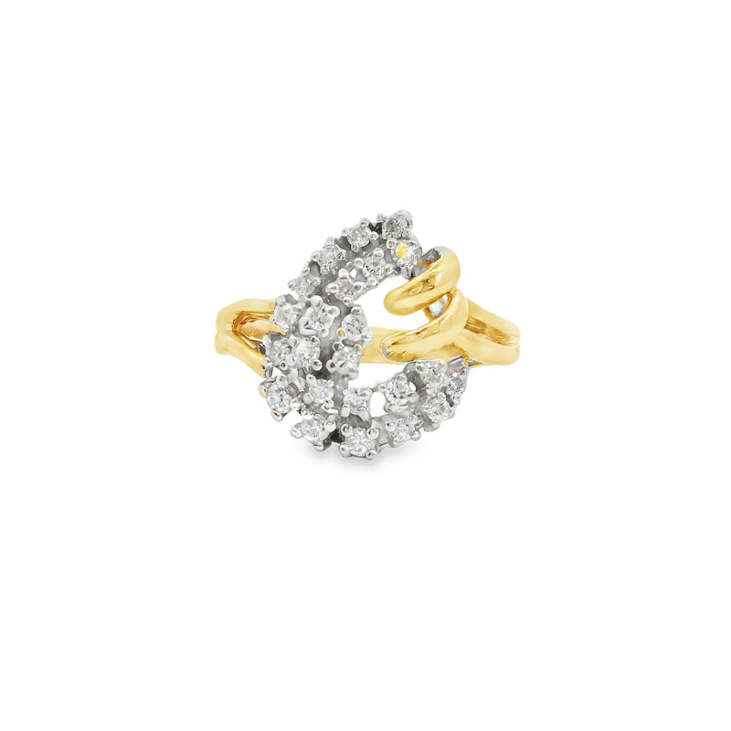10K YG Freeform Diamond Ring