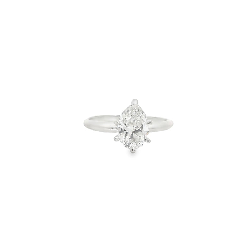 14K WG Solitaire Ring with 1.2
