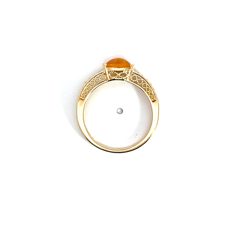 14K YG Yellow Sapphire & Diamond Ring