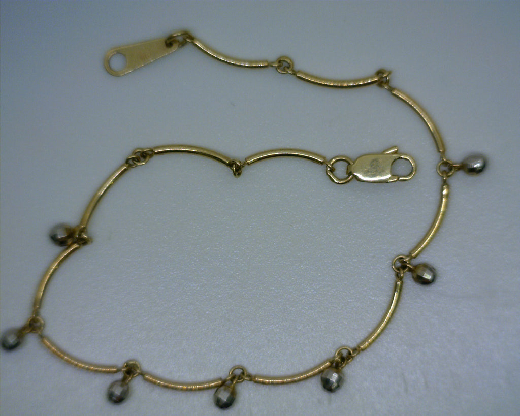 14K Two Tone Bracelet 7" 2.7 Grams