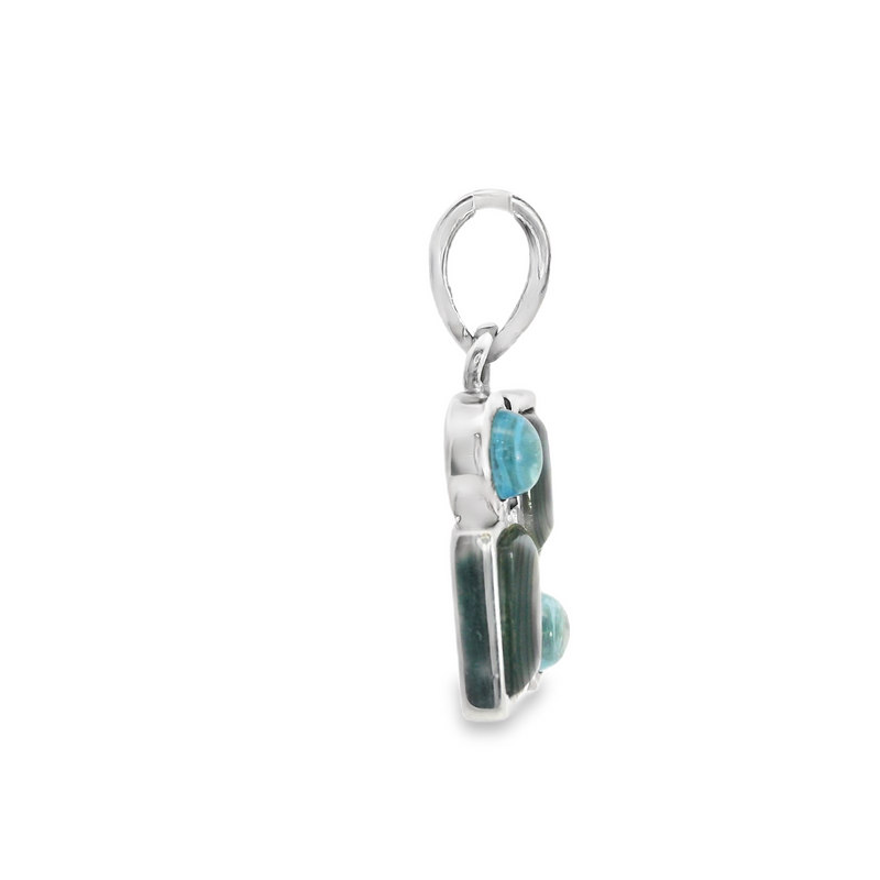 Sterling Silver Purple Stone & Diamond Pendant