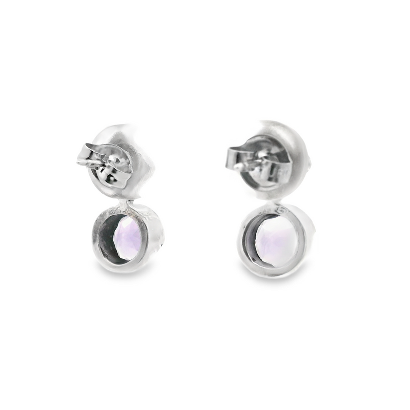 Sterling Silver Amethyst Stud Earrings