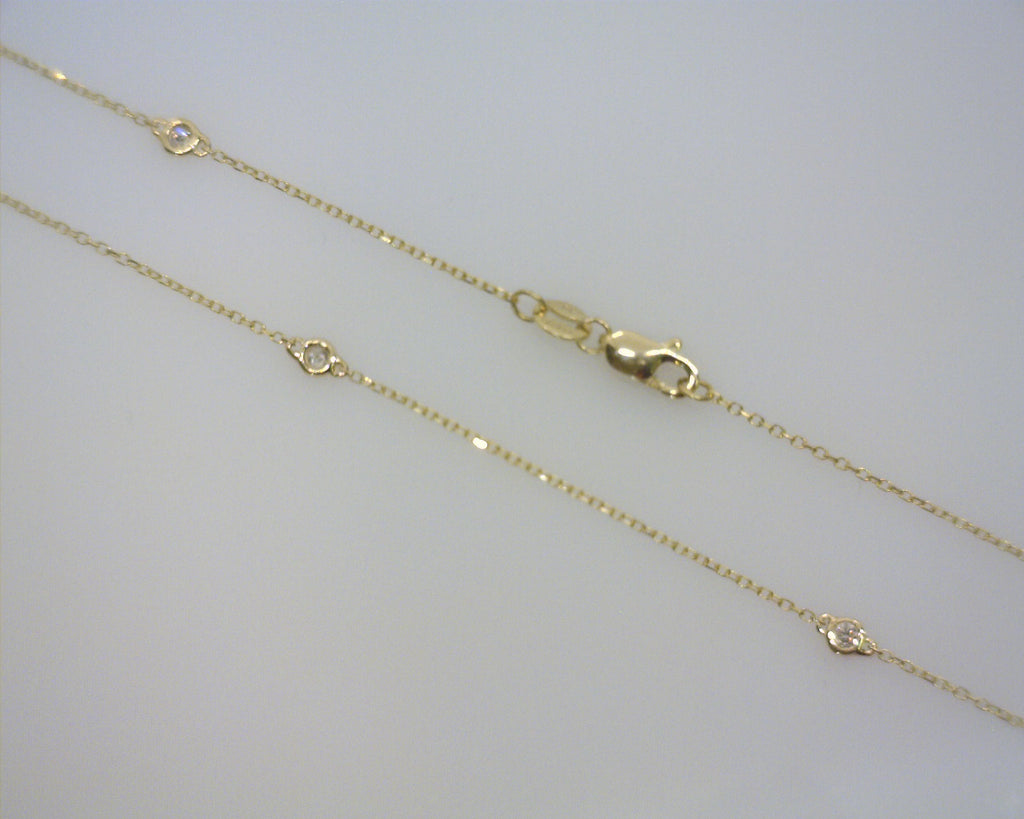 14K YELLOW GOLD DIAMONDS BY THE YARD NECKLACE 0.25 CT TW