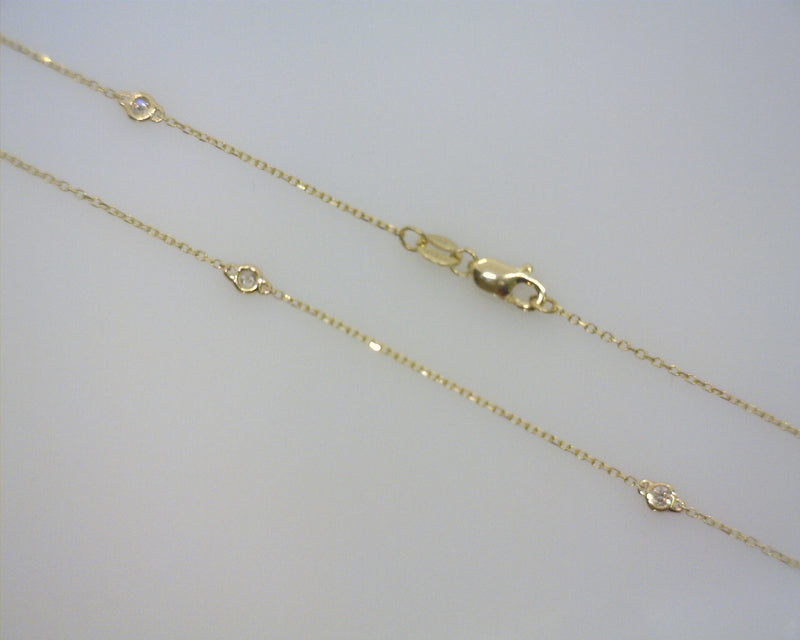 14K YELLOW GOLD DIAMONDS BY THE YARD NECKLACE 0.25 CT TW