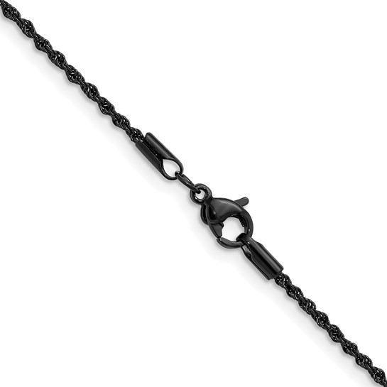 Black Plated Stainless Steel Rope Chain