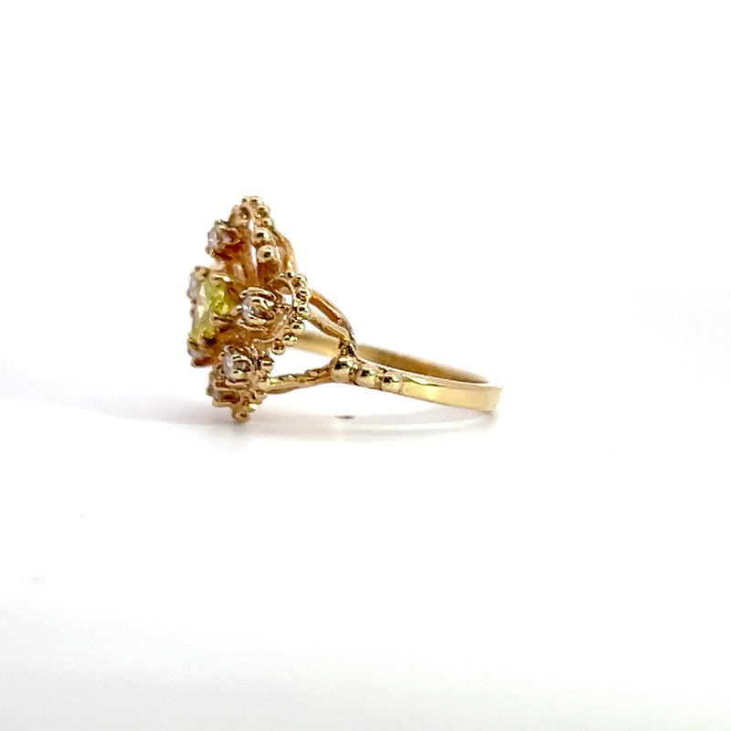 14K YG Butterfly Diamond Ring