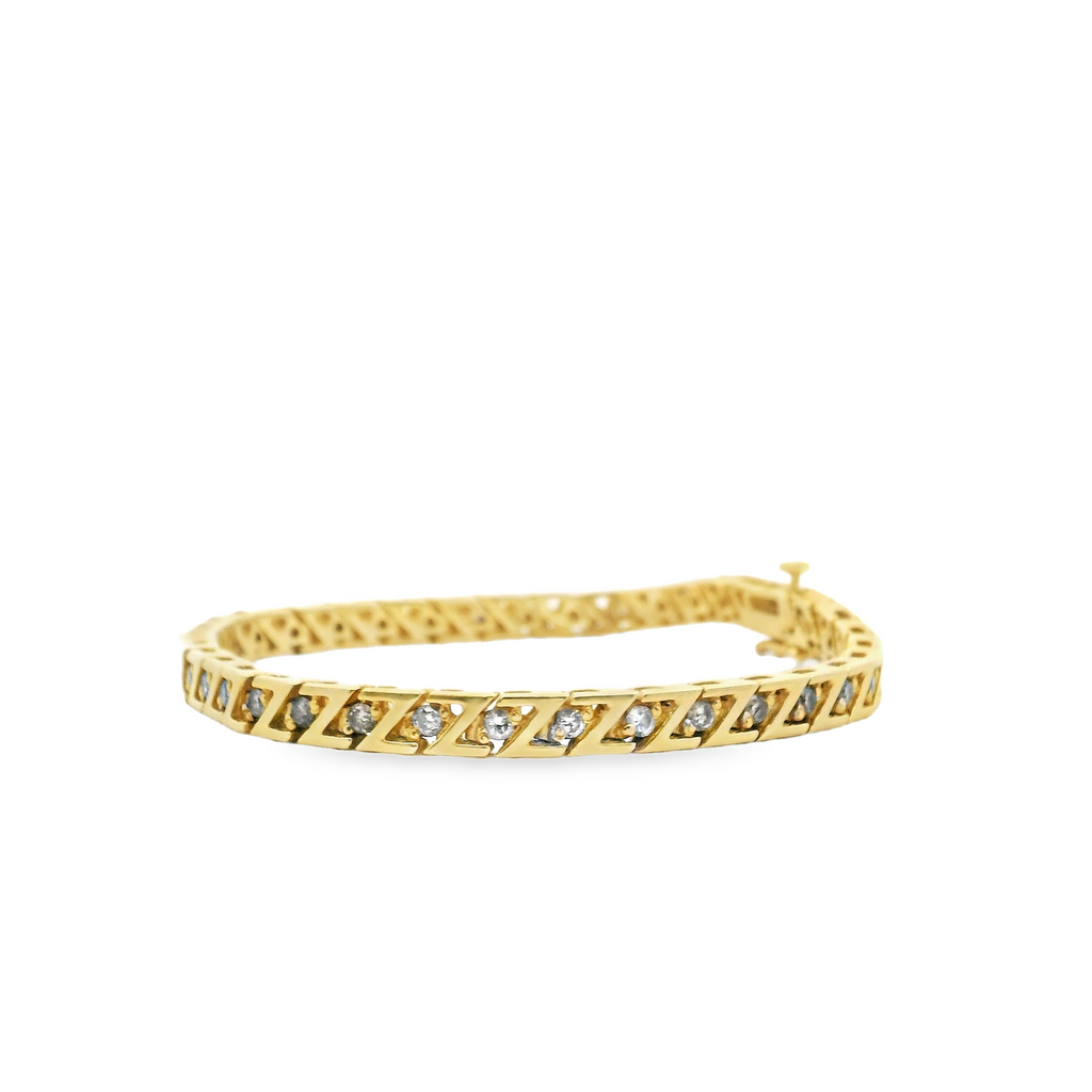14K YG Diamond Tennis Bracelet 2.25 CT TW