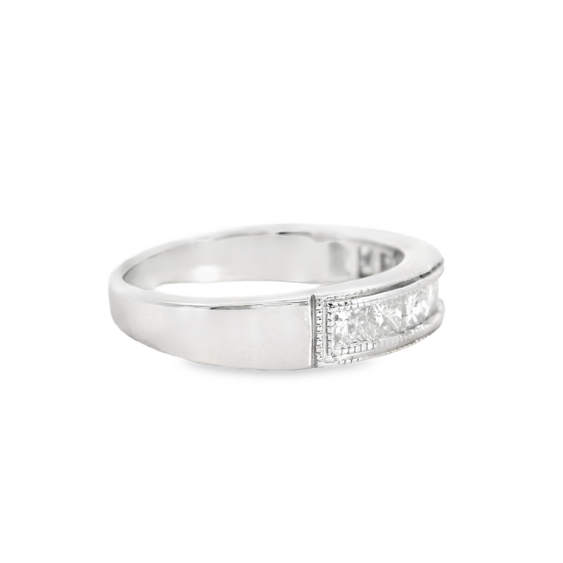 14K WG Channel Set Princess Cut Diamond Band