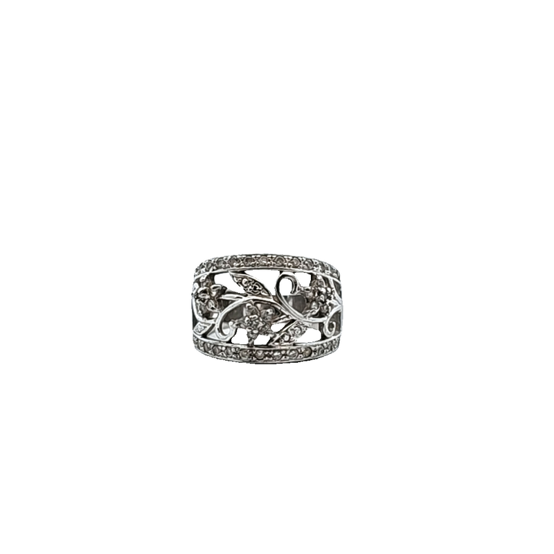 Sterling Silver Floral CZ Ring