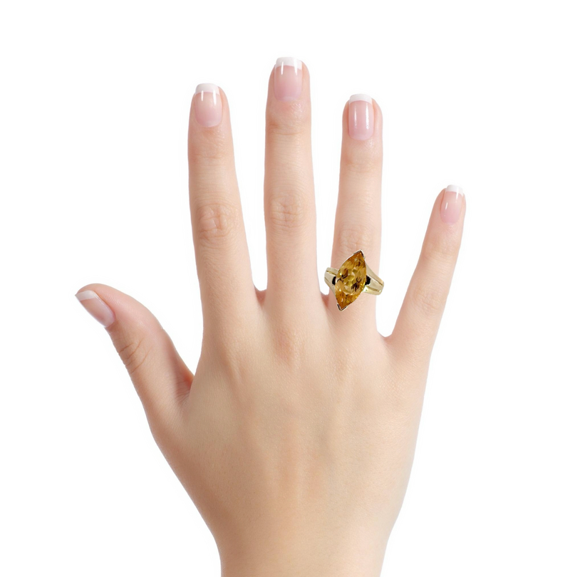 14K YG Citrine Ring