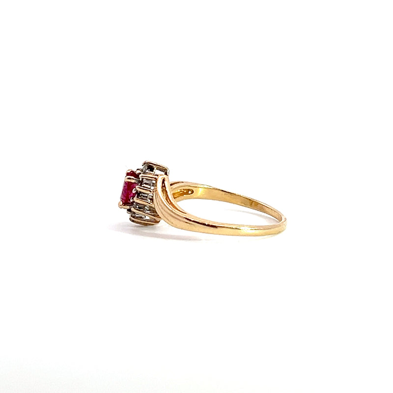 14K YG Ruby & Diamond Ring