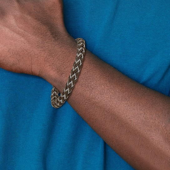 Stainless Brown & Silver Bracelet