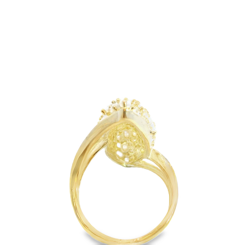 Gold Plated CZ Wide Ring