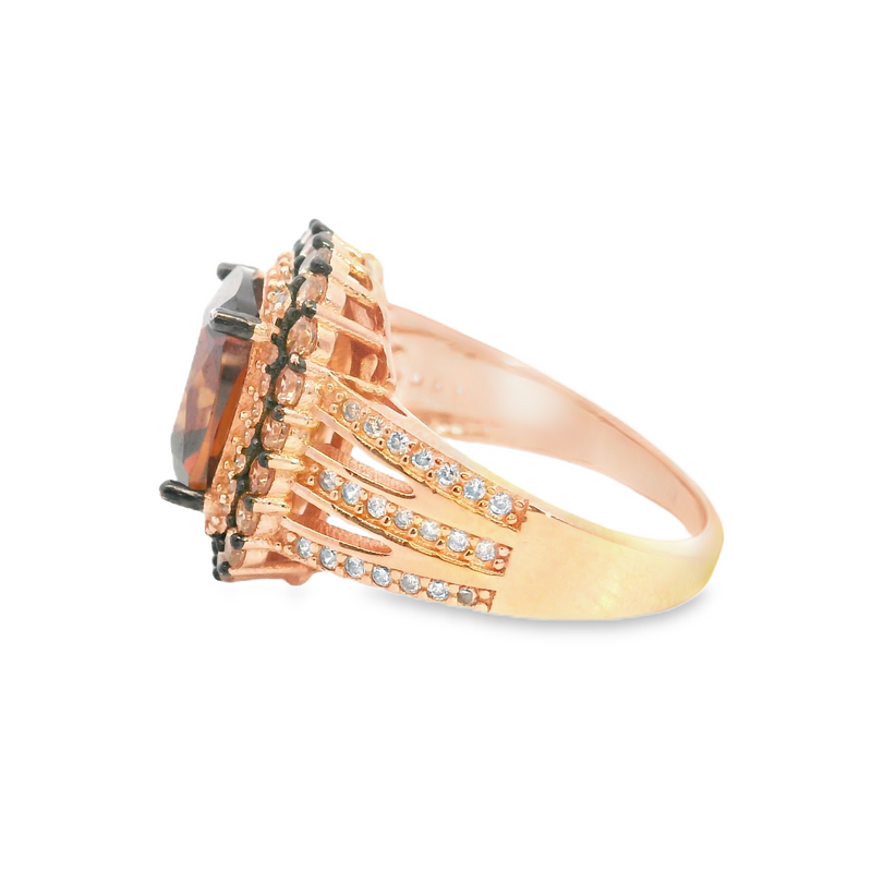 Rose Gold Plated Sterling Silver CZ Ring