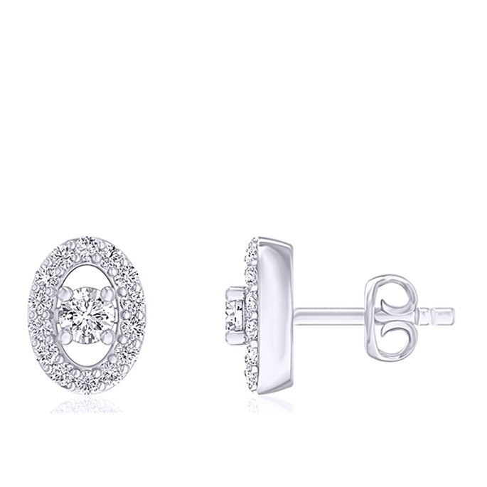 10K WG Oval Diamond Stud Earrings