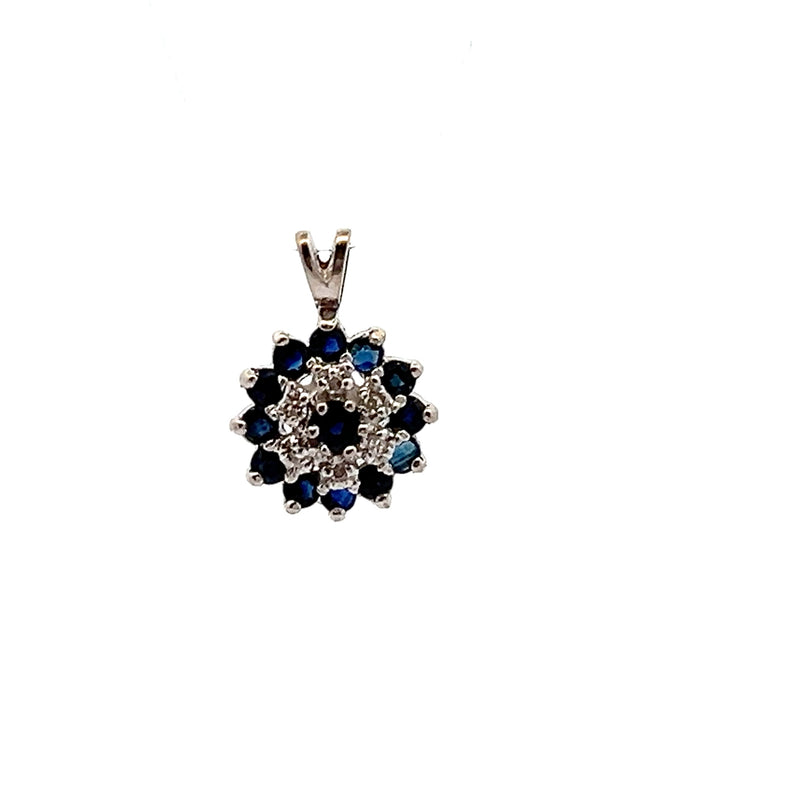 14K WG Sapphire & Diamond Pendant