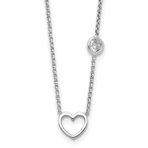 SS Heart CZ Necklace