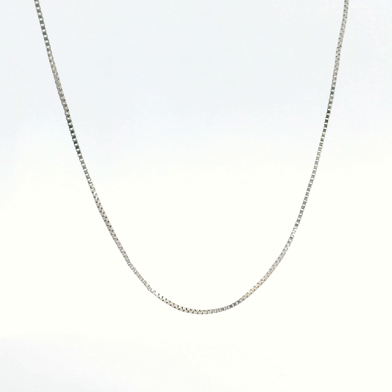 14K WG Box Chain 18"