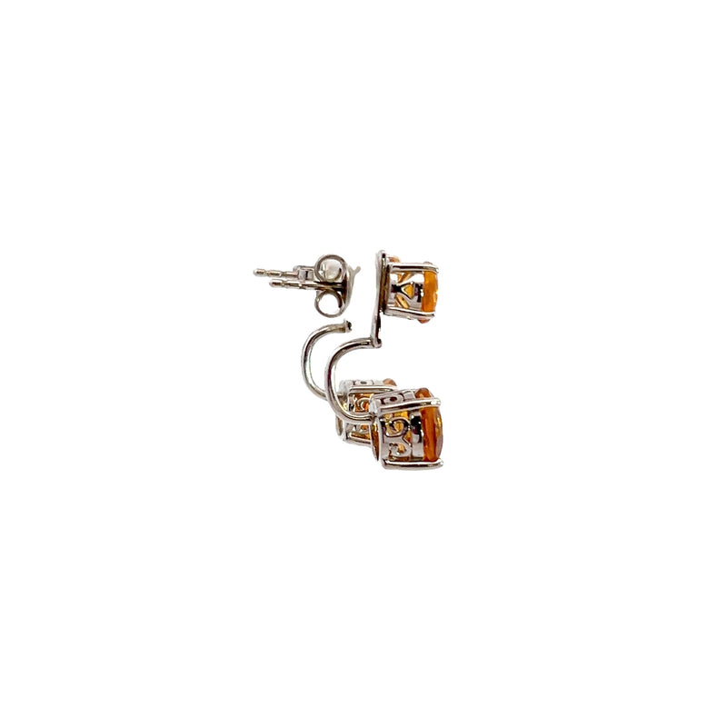 Sterling Silver Citrine Earrings with Removable Jacket