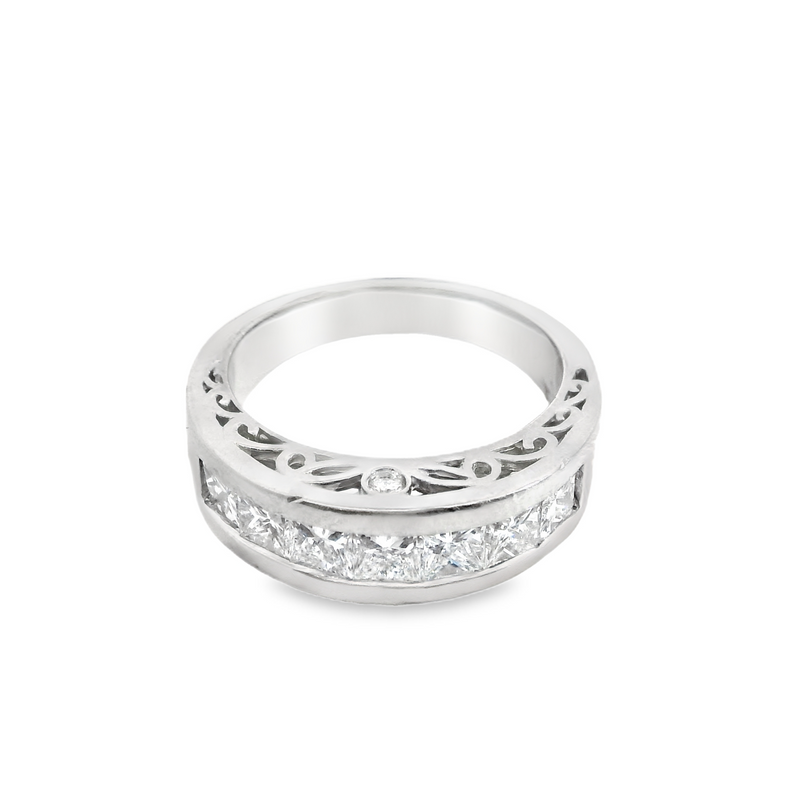 PLATINUM & PRINCESS CUT DIAMOND BAND