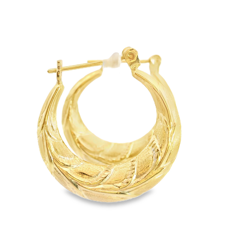 14K YG Hoop Earings