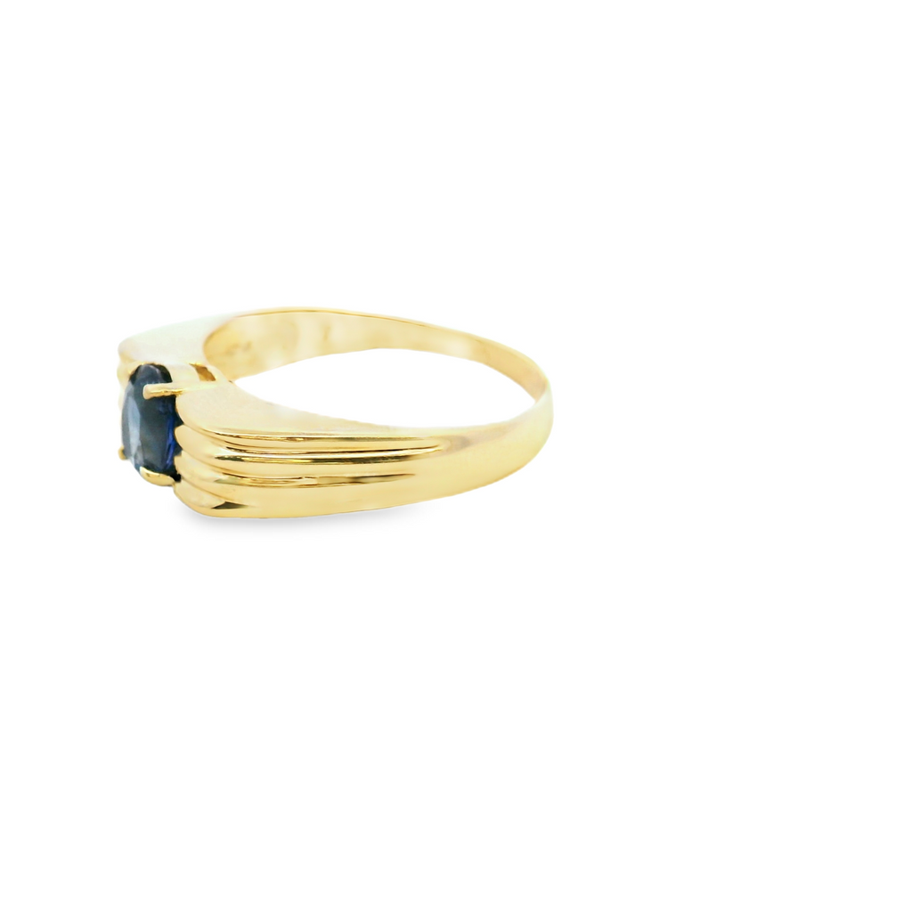 18K YG Sapphire & Diamond Band