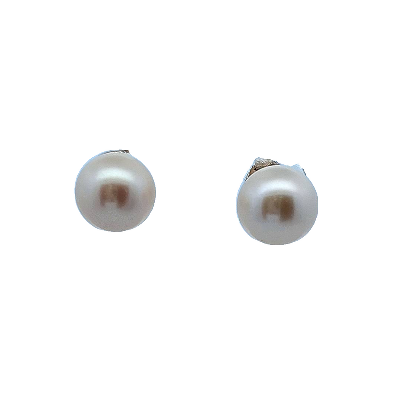 14K YG Pearl Stud Earrings